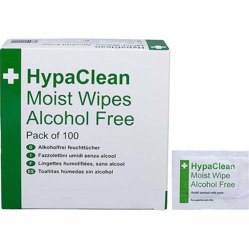 HypaClean Moist Wipes Alcohol Free (Pack 100)  - D5218