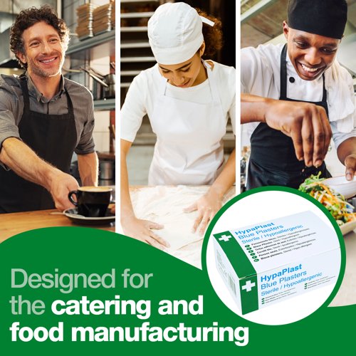 HypaPlast Blue Vis. Det. Plast. 100 Blue Plasters WasHypaPlastroof PK100