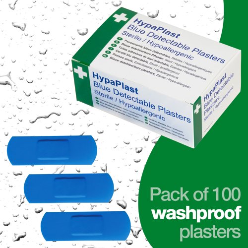 HypaPlast Blue Metal Det. Pl. 100 Plasters WasHypaPlastroof PK100