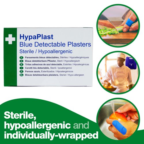 HypaPlast Blue Metal Det. Pl. 100 Plasters WasHypaPlastroof PK100