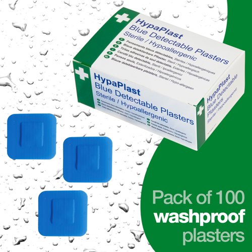 HypaPlast Blue Metal Det. Pl. 100 Plasters WasHypaPlastroof PK100