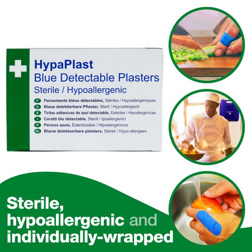 HypaPlast Blue Metal Det. Pl. 100 Plasters WasHypaPlastroof PK100