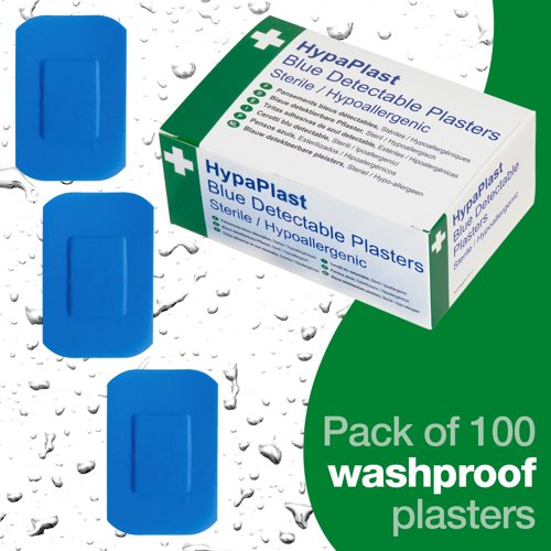HypaPlast Blue Metal Det. Pl. 100 Plasters WasHypaPlastroof PK100