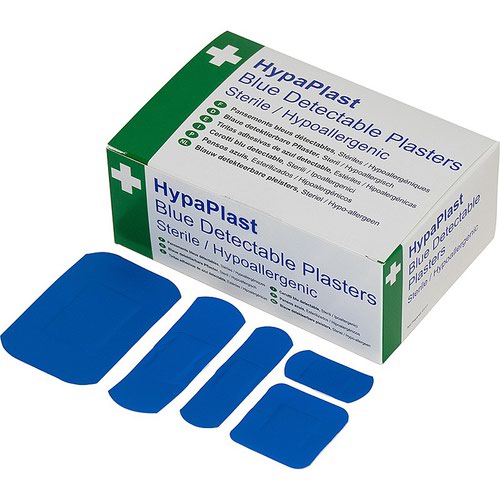 Safety First Aid HypaPlast Blue Catering Plasters Assorted Sizes (Pack 100) D7010