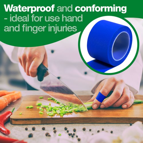 HypaPlast Blue Waterproof Strapping Tape (3 Pack) 2.5cm x 5m
