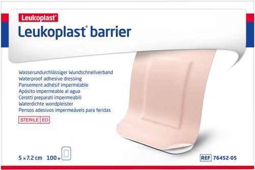 Leukoplast Barrier Plasters Washproof 7.2cm x 5cm PK100