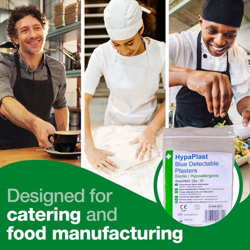 HypaPlast Blue Metal Det. Pl. 20 As. Plasters Assorted PK20