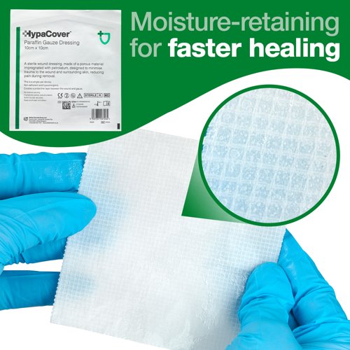 HypaCover Paraffin Gauze Dressing - 10 Pack 10cm x 10cm