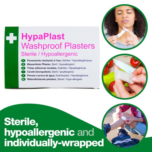 HypaPlast Clear WasHypaPlastr. Pl. 100 As. Plasters,Sterile AssortedPK100