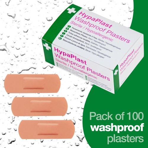 HypaPlast Pink WasHypaPlastr. Plast. 100 Plasters PK100 7.2cm x 2.5cm