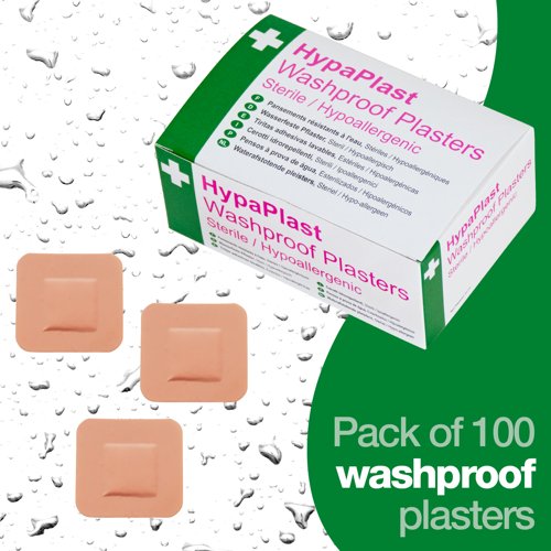 HypaPlast Pink Washpr. Plast. 100 Plasters PK100 3.8cm x 3.8cm
