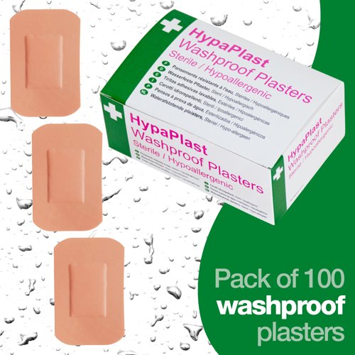 HypaPlast Pink WasHypaPlastr. Plast. 100 Plasters PK100 7.2cm x 5cm