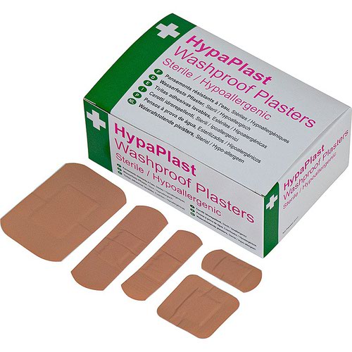 HypaPlast Pink Washproof Plasters Sterile and HypoAllergenic Assorted Sizes (Pack 100) - D9010