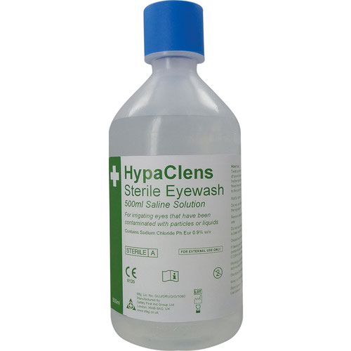 HypaClens Sterile Eyewash Bottle, 500ml, Pack of 10