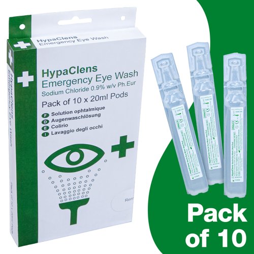 HypaClens Emergency Eye Wash Dispenser (10 x 20ml pods) - E4201
