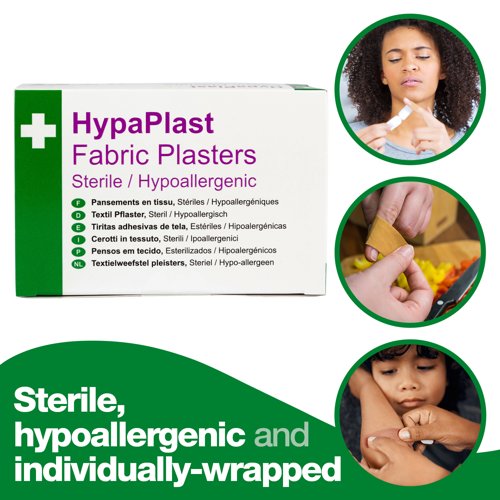 HypaPlast Heavy Duty Fabric Pl. 100 Plasters 7.2cm x 2.5cm PK100