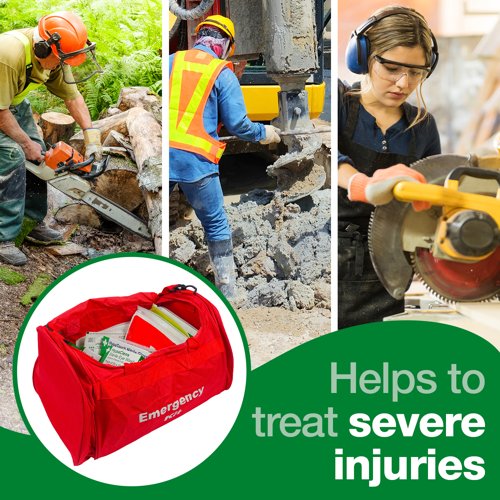 Emergency Trauma Kit in Red Emergency Bag - K169