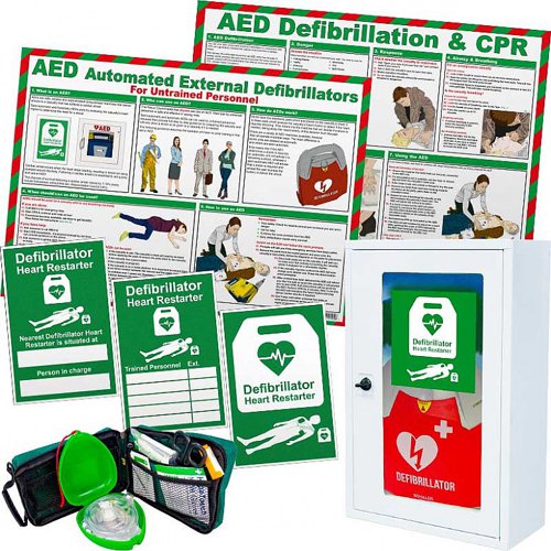 Schiller FRED PA-1 AED Bundle with Cabinet