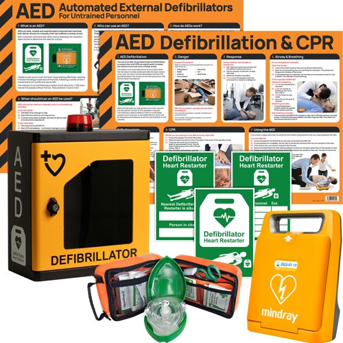 Mindray C1A AED Bundle with HypaGuard Indoor Cabinet
