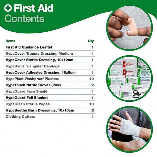 British Standard compliant travel first aid kit