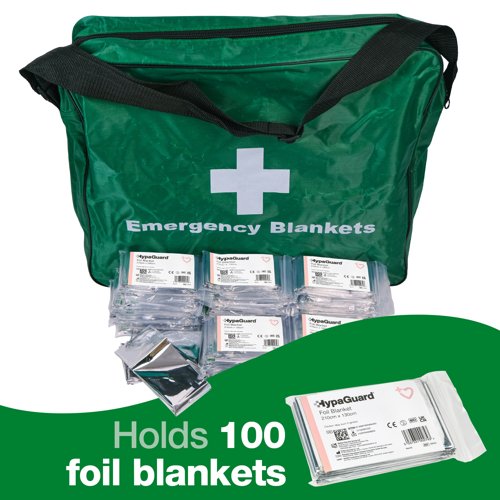 Emergency Foil Blanket Kit 100 Blankets In Carry Case