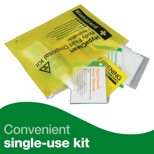 HypaClean Body Fluid Disposal Kit in A Wallet 1 Application - K418A