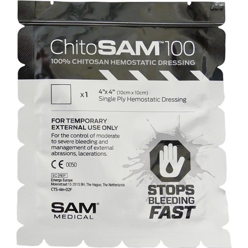 Chito-SAM Haemostatic Dressing 10 x 10cm - Single