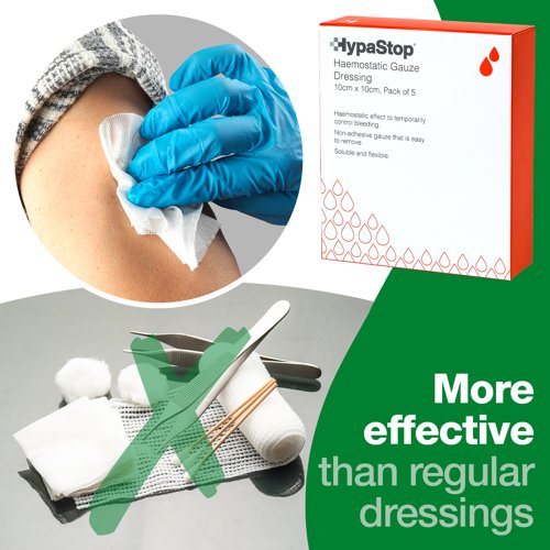 HypaStop Haemostatic Gauze (Pack of 5) 10cm x 10cm
