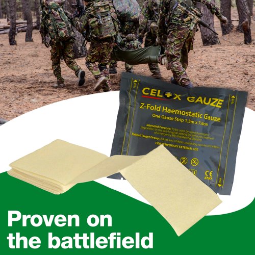 Celox Haemostatic Gauze Single Z-Fold 5ft