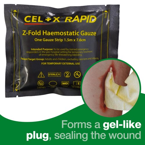 Celox Rapid Haemostatic Gauze Single Z-Fold 5ft
