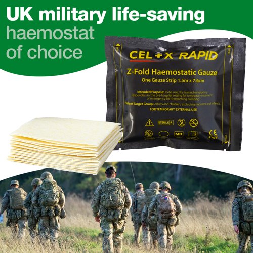 Celox Rapid Haemostatic Gauze Single Z-Fold 5ft
