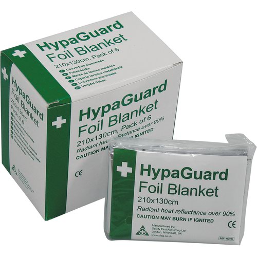 HypaGuard Foil Blanket 210cm x 130cm (Pack 6) - Q2023T