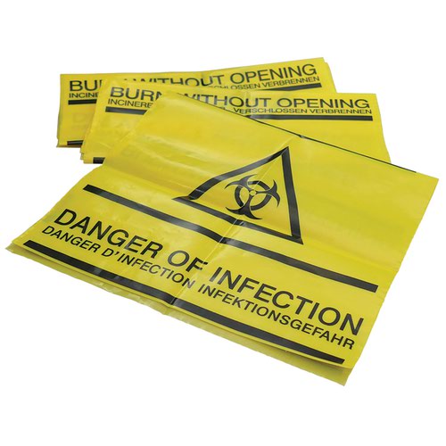 Clinical Self Seal Waste Bags, Pack of 50
