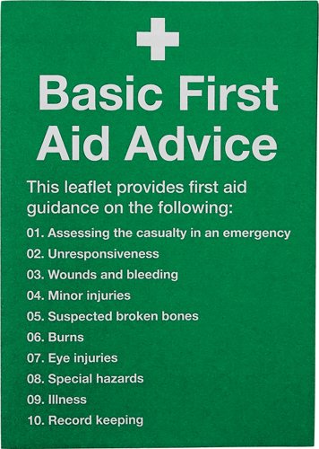 First Aid Guidance Leaflet Single