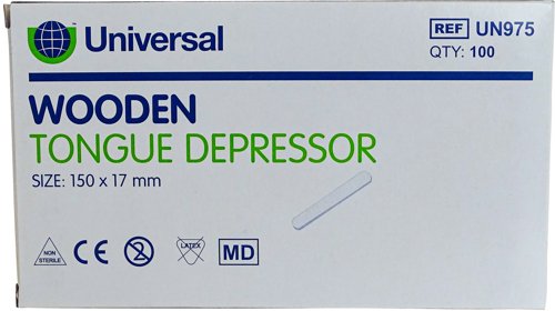 Click Medical Universal Wooden Tongue Depressor Un975 (Box of 100)