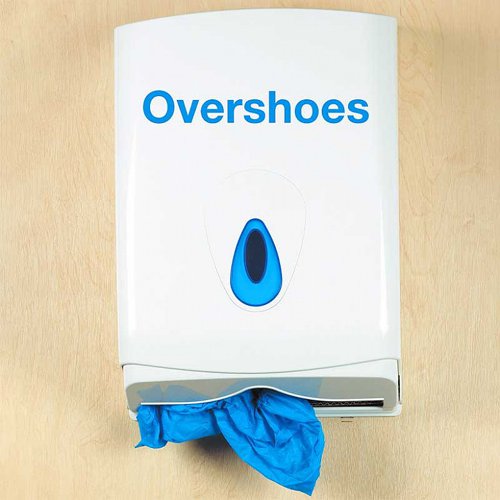 Disposable Overshoe Dispenser White, Plastic Wall Mounted