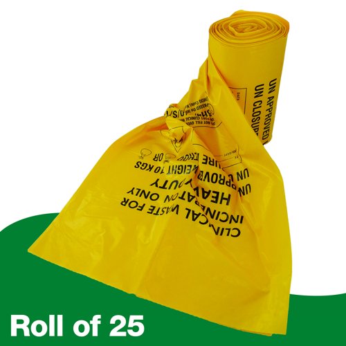 Clinical Waste Sacks Bio Bag Roll - PK 25
