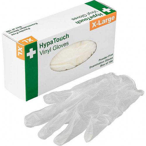 HypaTouch Vinyl Gloves XL Powder Free x 100