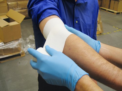 HypaTouch NitrileGloves Large Blue Powder Free 6 Pairs