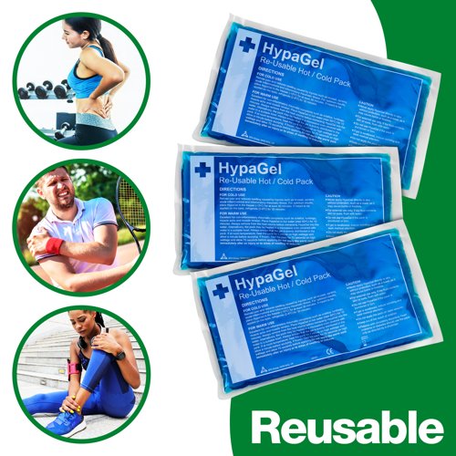 HypaGel Hot/Cold Pack Standard PK3 Reusable 27x16.5cm 440g