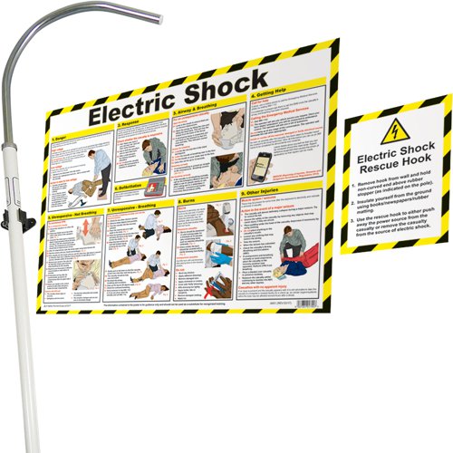Electric Shock Rescue Pole  With Poster 