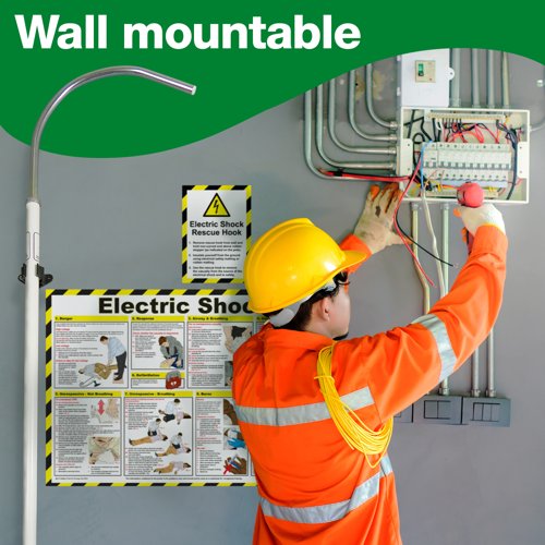 Electric Shock Rescue Hook with Poster and Sign - Q6011