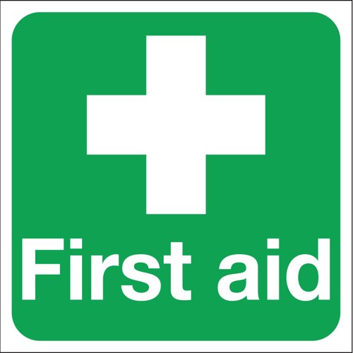 First Aid Sign Vinyl 15cm x 15cm