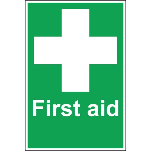 First Aid Sign Vinyl, 20cm x 30cm