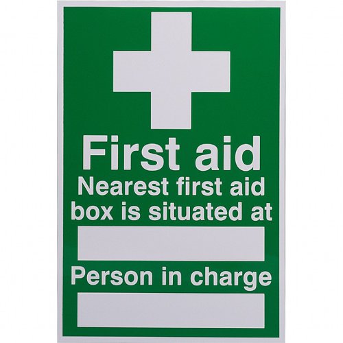 Nearest First Aid Kit Sign Rigid, 20cm x 30cm