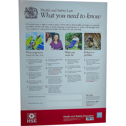 Health & Safety Law Poster, A2 Flexible Plastic