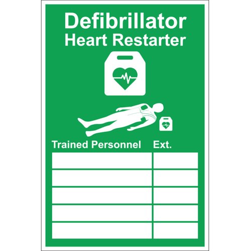 AED Trained Persons Sign Rigid 20cm x 30cm