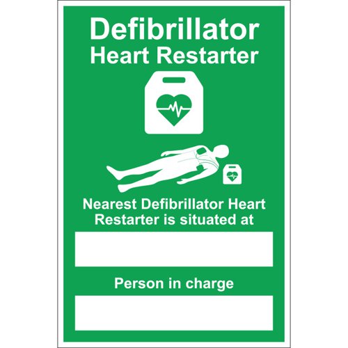 Nearest AED Is Sign Rigid, 20cm x 30cm