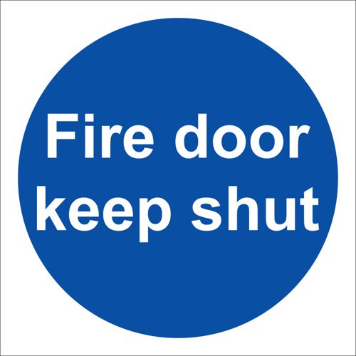 Fire Door Keep Shut Sign Rigid, 10cm x 10cm