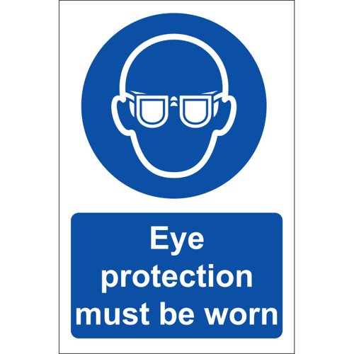 Eye Protection Sign Rigid, 20cm x 30cm